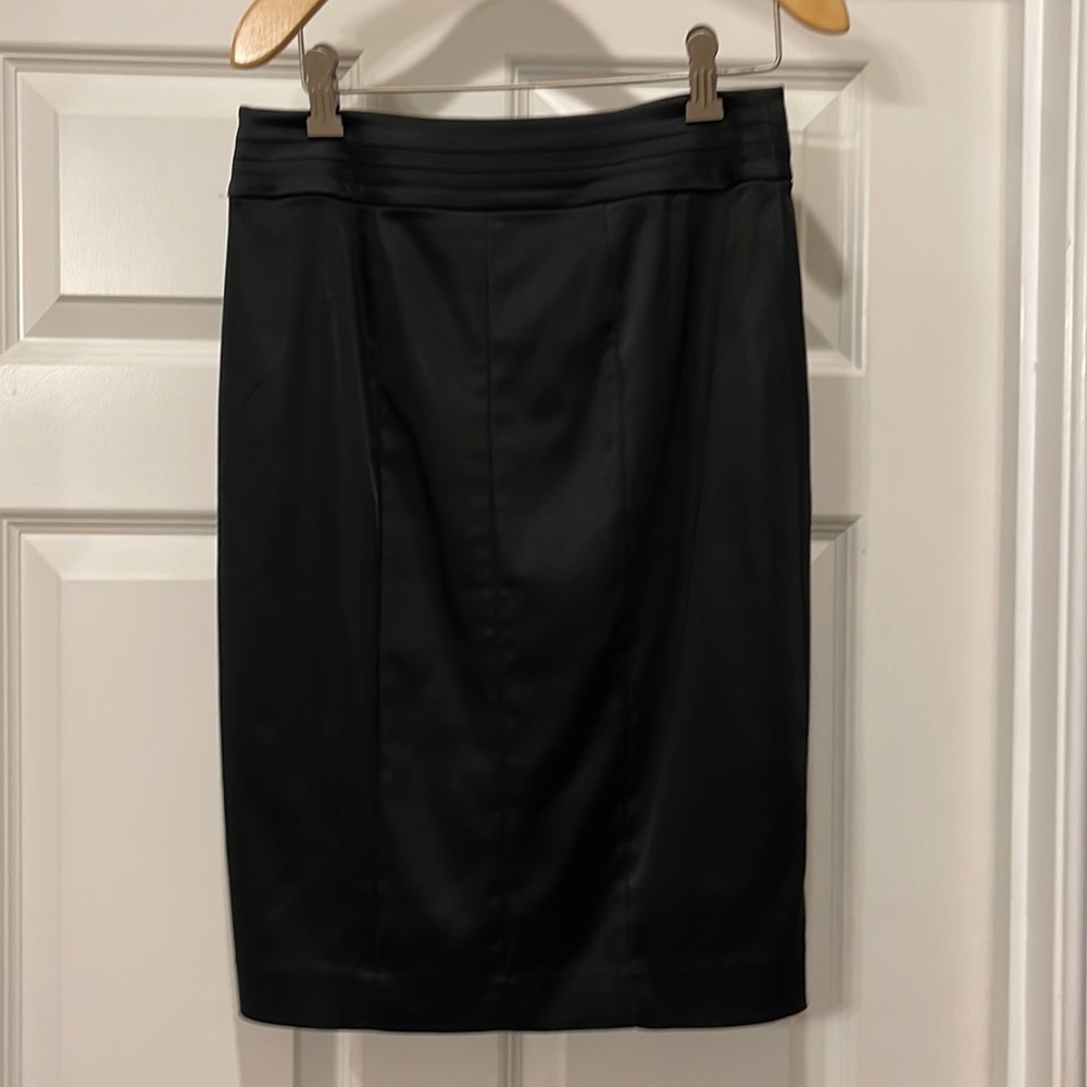 White House Black market black silk skirt